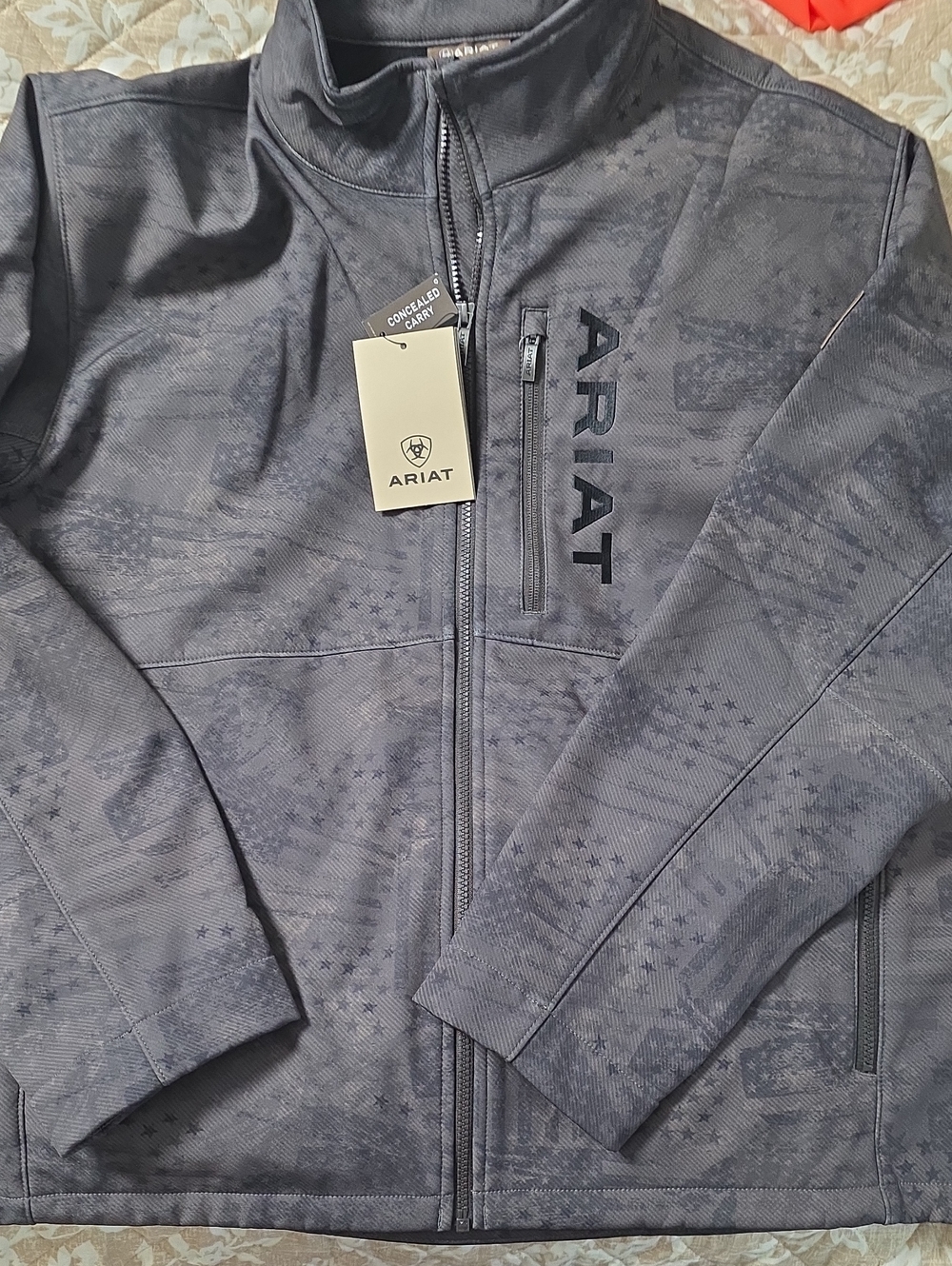 Ariat Men's Green Gray Patterned Full-Zip Performance Jacket